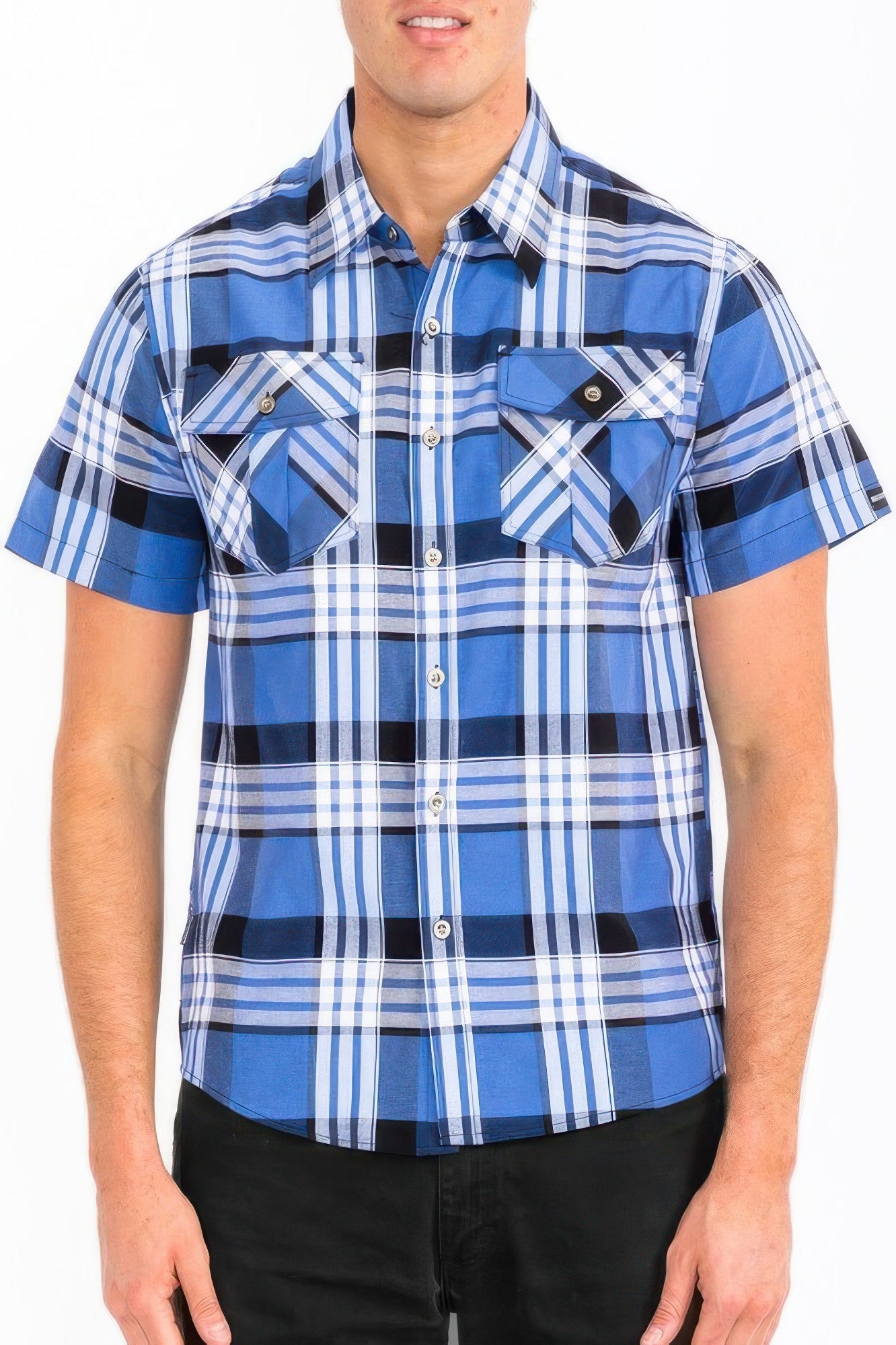 Mens Checkered Two Pocket Shirt