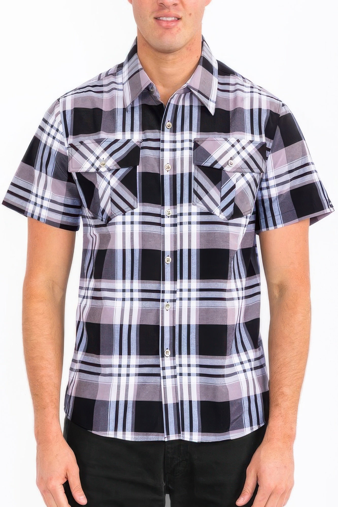 Mens Checkered Two Pocket Shirt