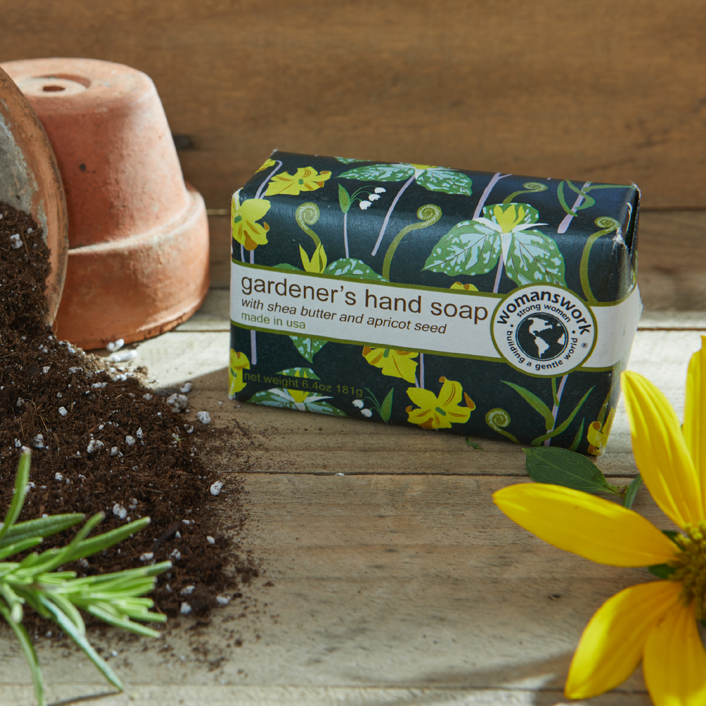 Gardeners Hand Soap packaged in Woodland Garden Print