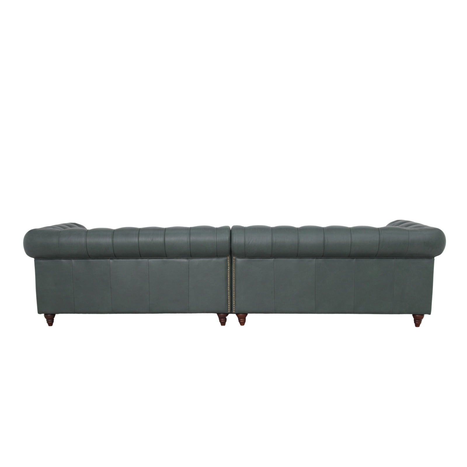 Belgravia Chesterfield Top Grain Leather Sofa with Tufted Back & Rolled Arms