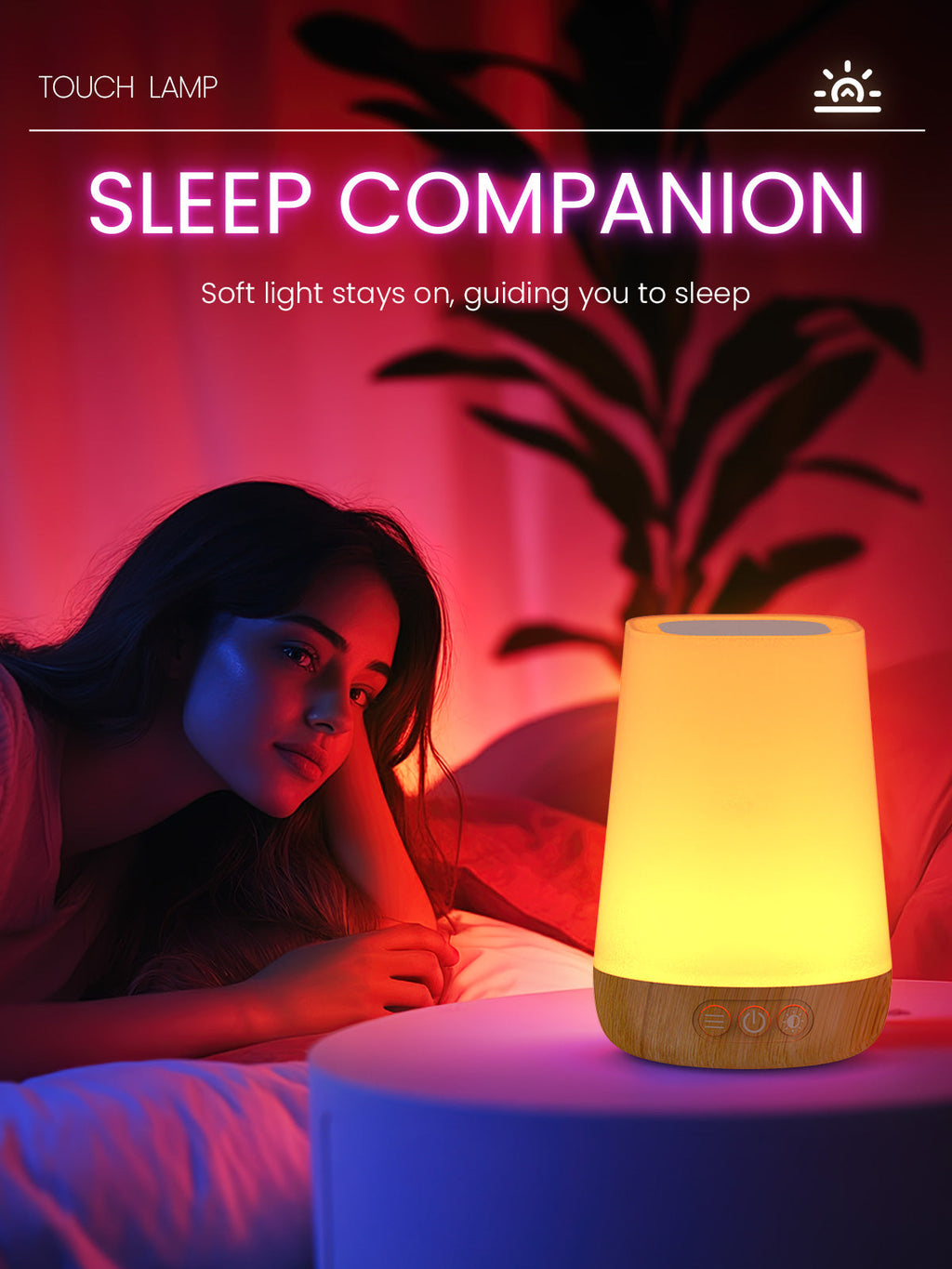 Touch Bedside Table Lamp,4 LIGHTING MODES AVAILABLE,  Rechargeable Desk Lamp, Dimmable Night Light with RGB Color Changing,Portable Lamp for Baby, Bedroom, Living Room