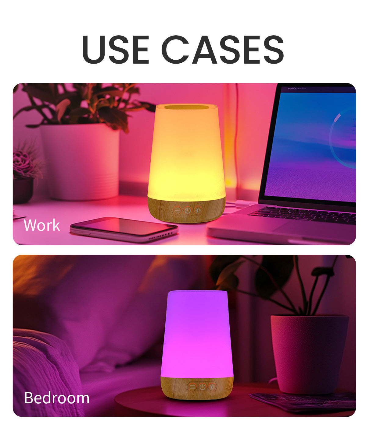 Touch Bedside Table Lamp,4 LIGHTING MODES AVAILABLE,  Rechargeable Desk Lamp, Dimmable Night Light with RGB Color Changing,Portable Lamp for Baby, Bedroom, Living Room