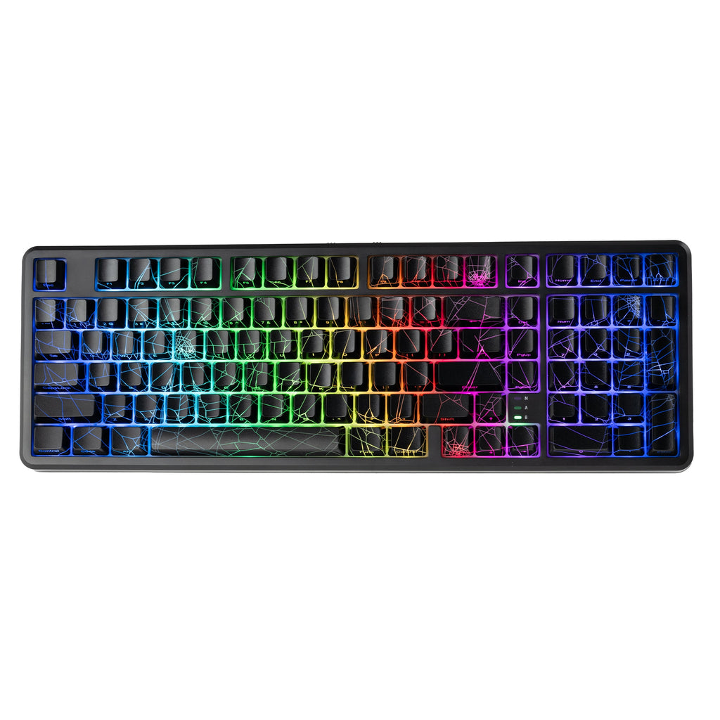 XVX M67 JadeStone Mechanical Keyboard With IMD-Tech Keycaps (SPIDER WEB Version Pattern)（Tri-Mode）