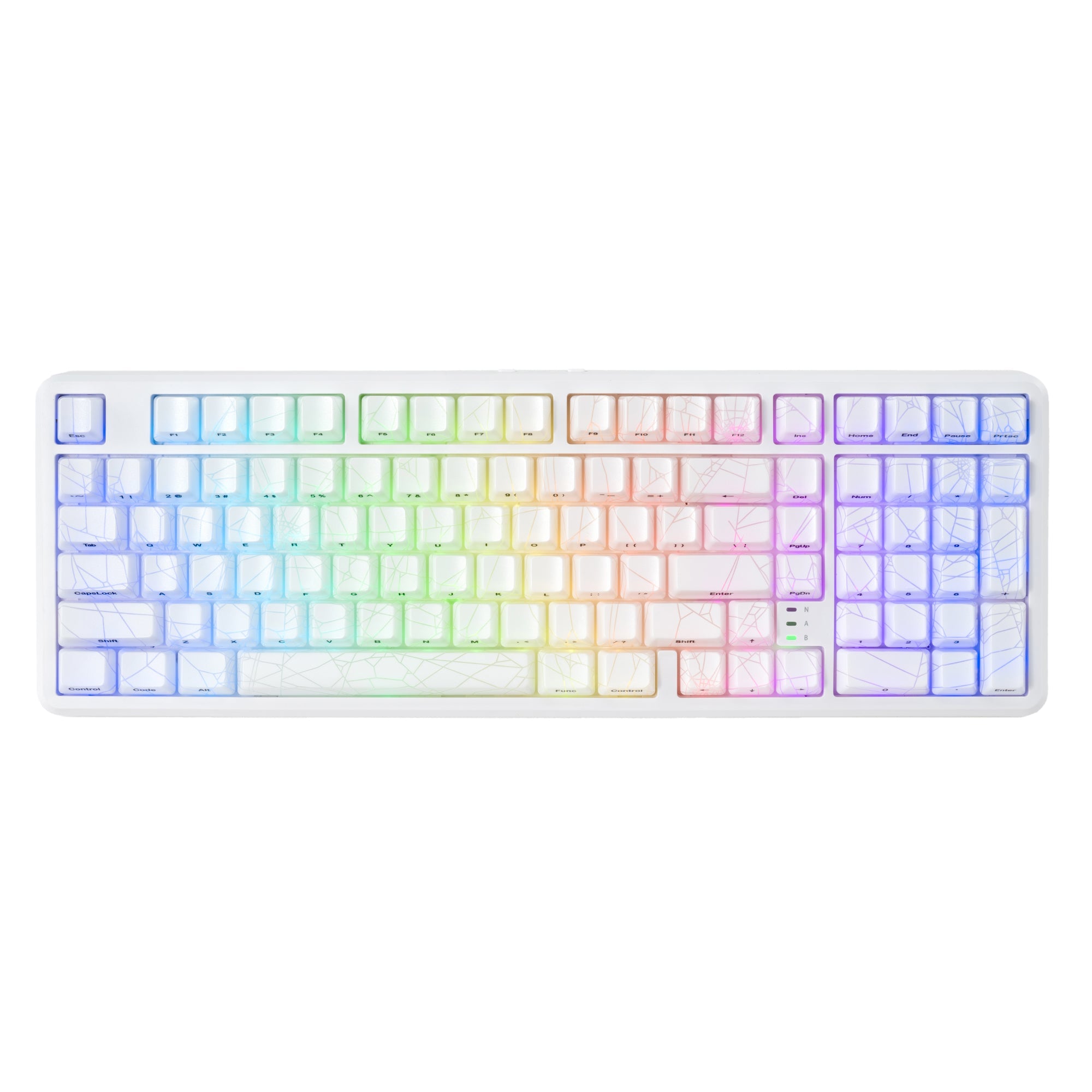 XVX M67 JadeStone Mechanical Keyboard With IMD-Tech Keycaps (SPIDER WEB Version Pattern)（Tri-Mode）