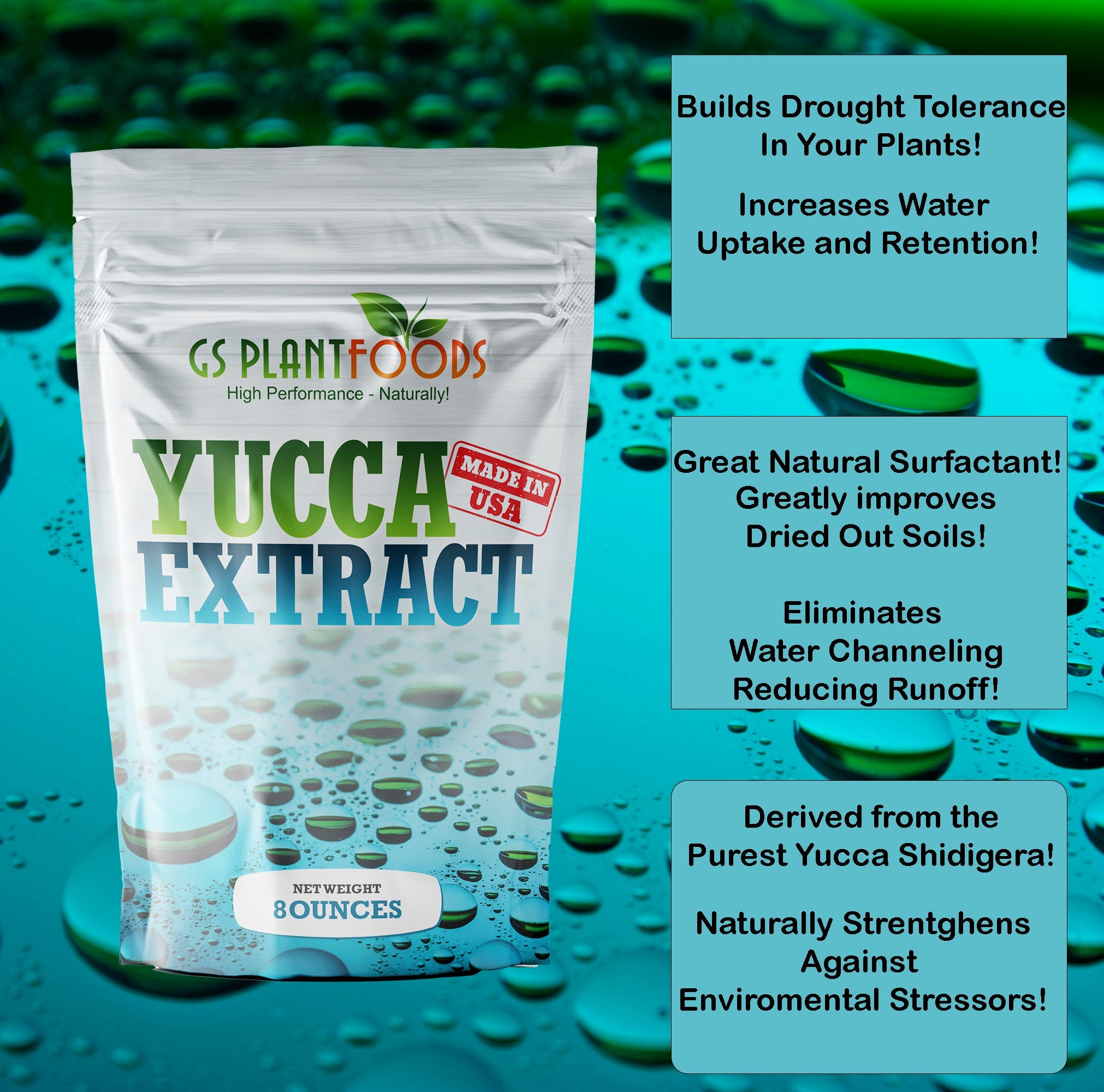 Yucca Extract- Organic wetting Agent and surfactant 8 oz