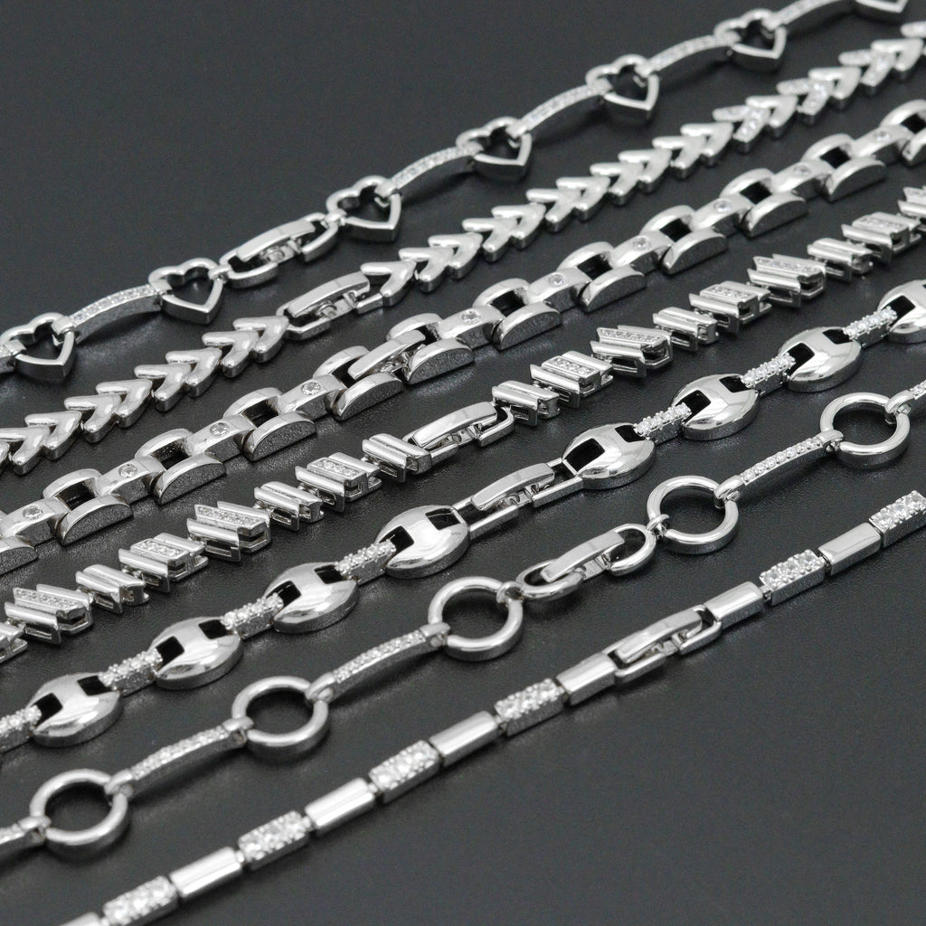 Elegant Link Bracelet Bracelet, Mixed Metal Chain bracelet collection, Sku#ZX235