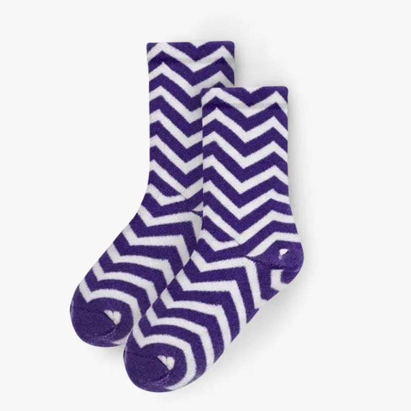 Polar Feet Fleece Socks - Zigzag