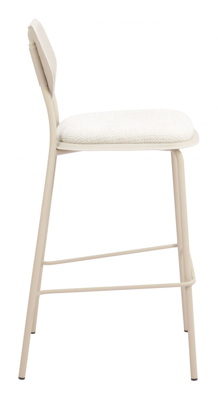 Zeal White Faux Leather Barstool 4PC