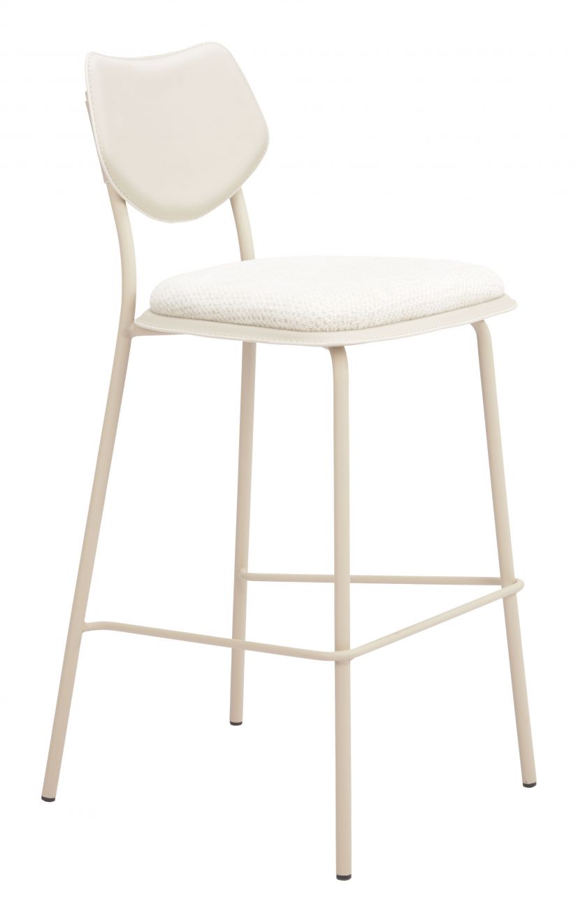 Zeal White Faux Leather Barstool 4PC