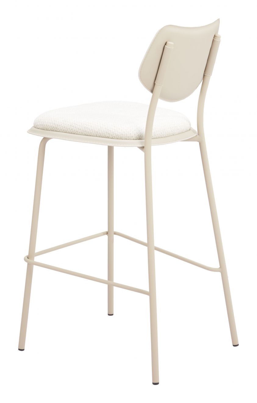 Zeal White Faux Leather Barstool 4PC