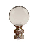 Smooth Ball Lamp Finial Crystal Amber Glass, 30mm