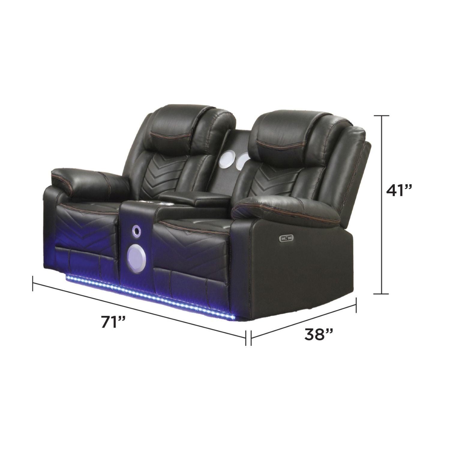 Challenger - LED Power Recliner Loveseat