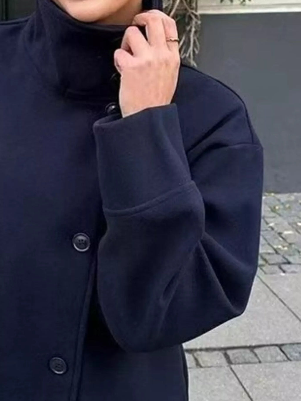 Wool Blend Long Sleeve Outerwear