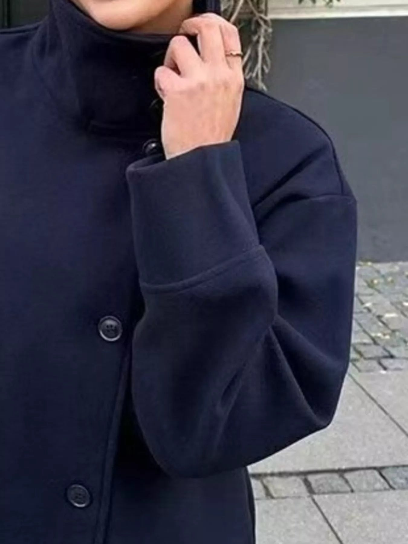 Wool Blend Long Sleeve Outerwear