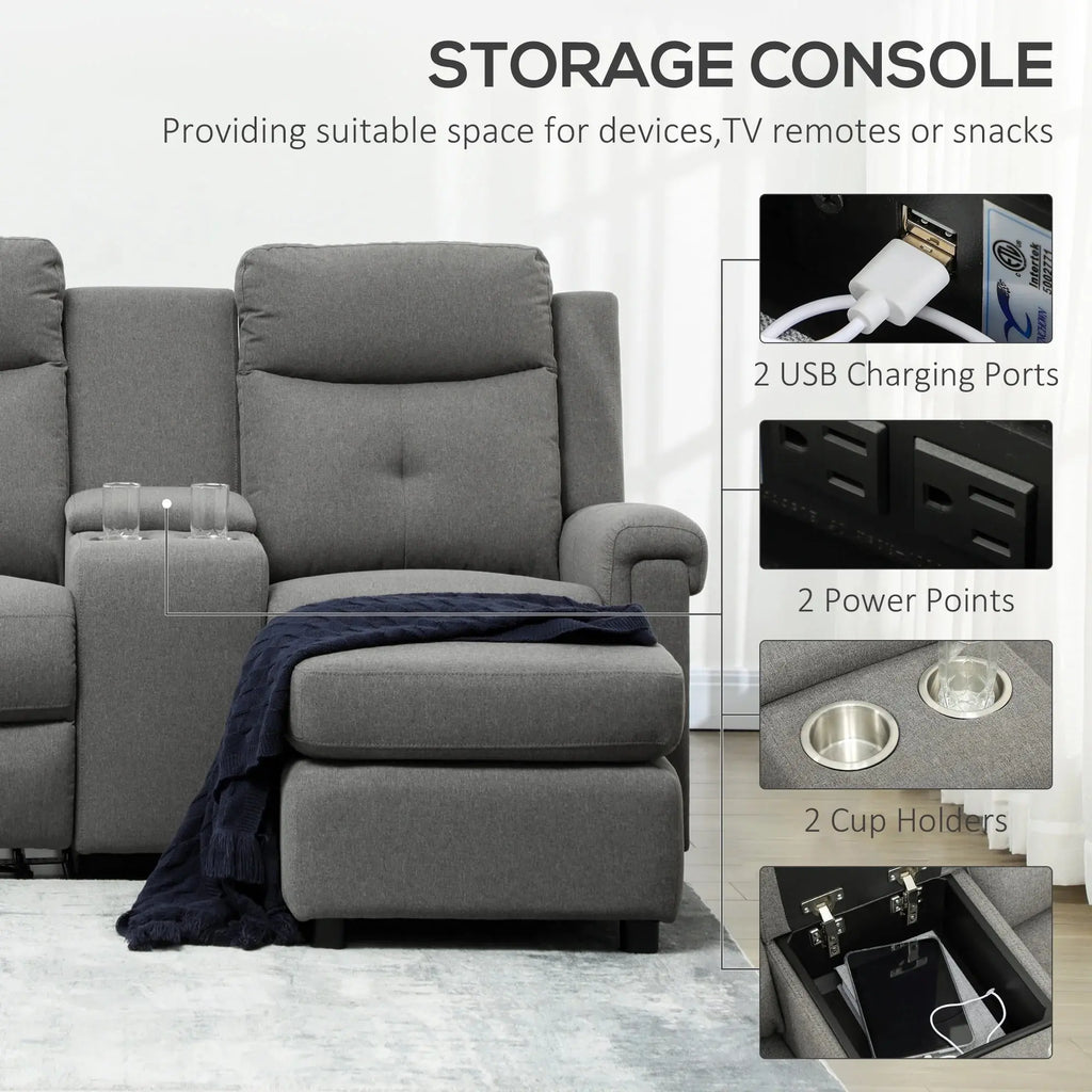 Belle Reclining Sectional Couch