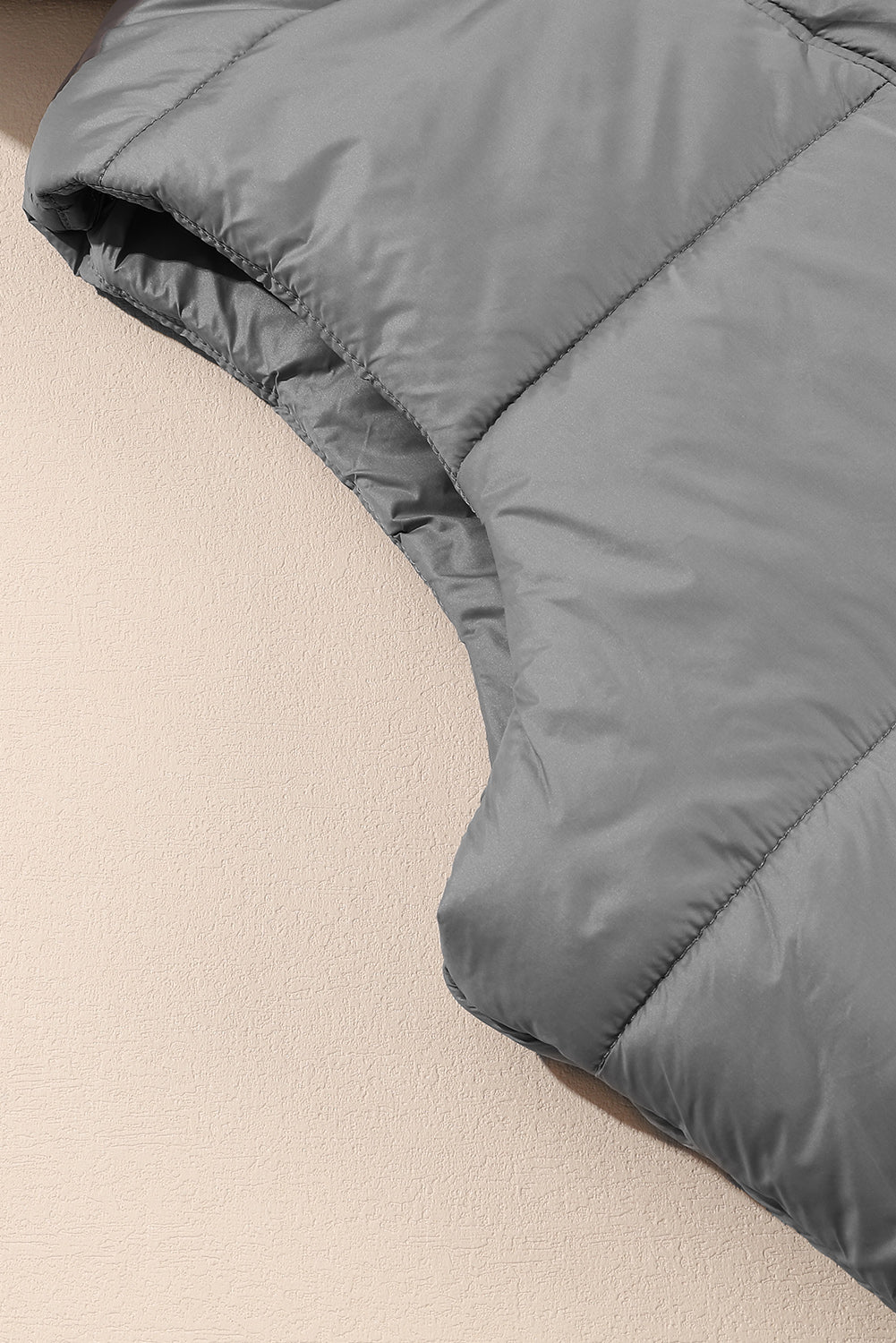 Black Hooded Long Quilted Vest PLUS Coat