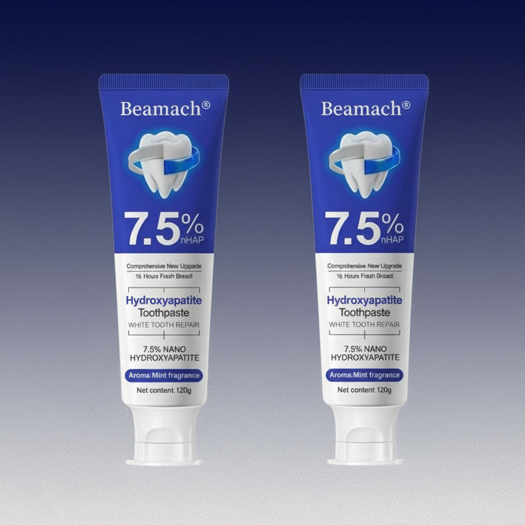 Beamach Hydroxyapatite Toothpaste 7.5% for Enamel Repair & Teeth Whitening Refreshing Flavor Fluoride-Free 4.23Oz Gentle Formula for Sensitive Teeth Care