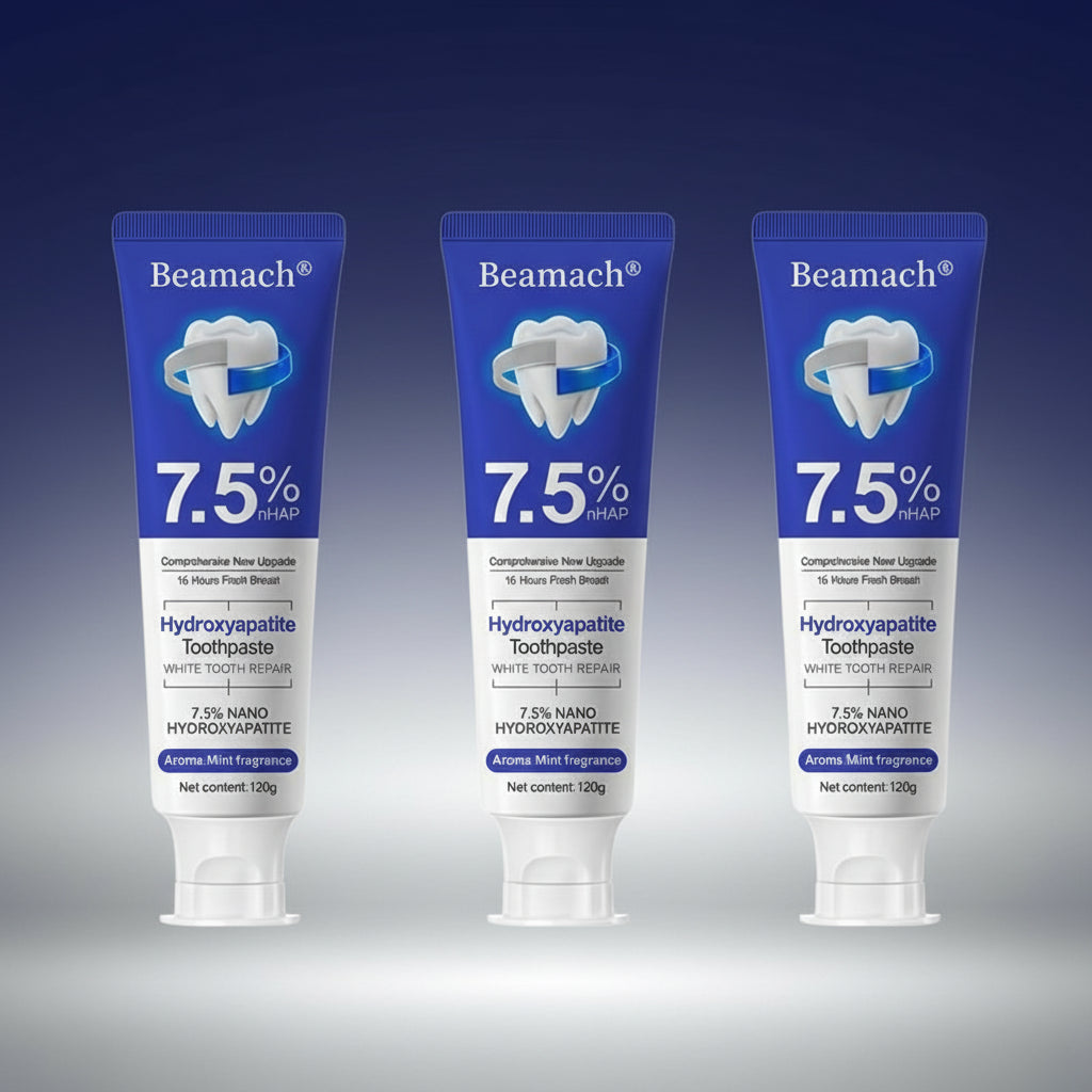 Beamach Hydroxyapatite Toothpaste 7.5% for Enamel Repair & Teeth Whitening Refreshing Flavor Fluoride-Free 4.23Oz Gentle Formula for Sensitive Teeth Care