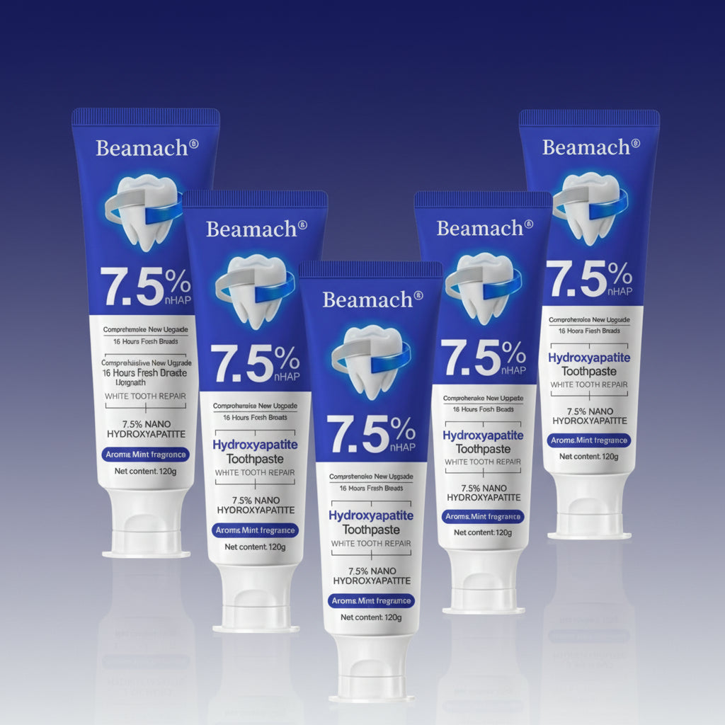 Beamach Hydroxyapatite Toothpaste 7.5% for Enamel Repair & Teeth Whitening Refreshing Flavor Fluoride-Free 4.23Oz Gentle Formula for Sensitive Teeth Care