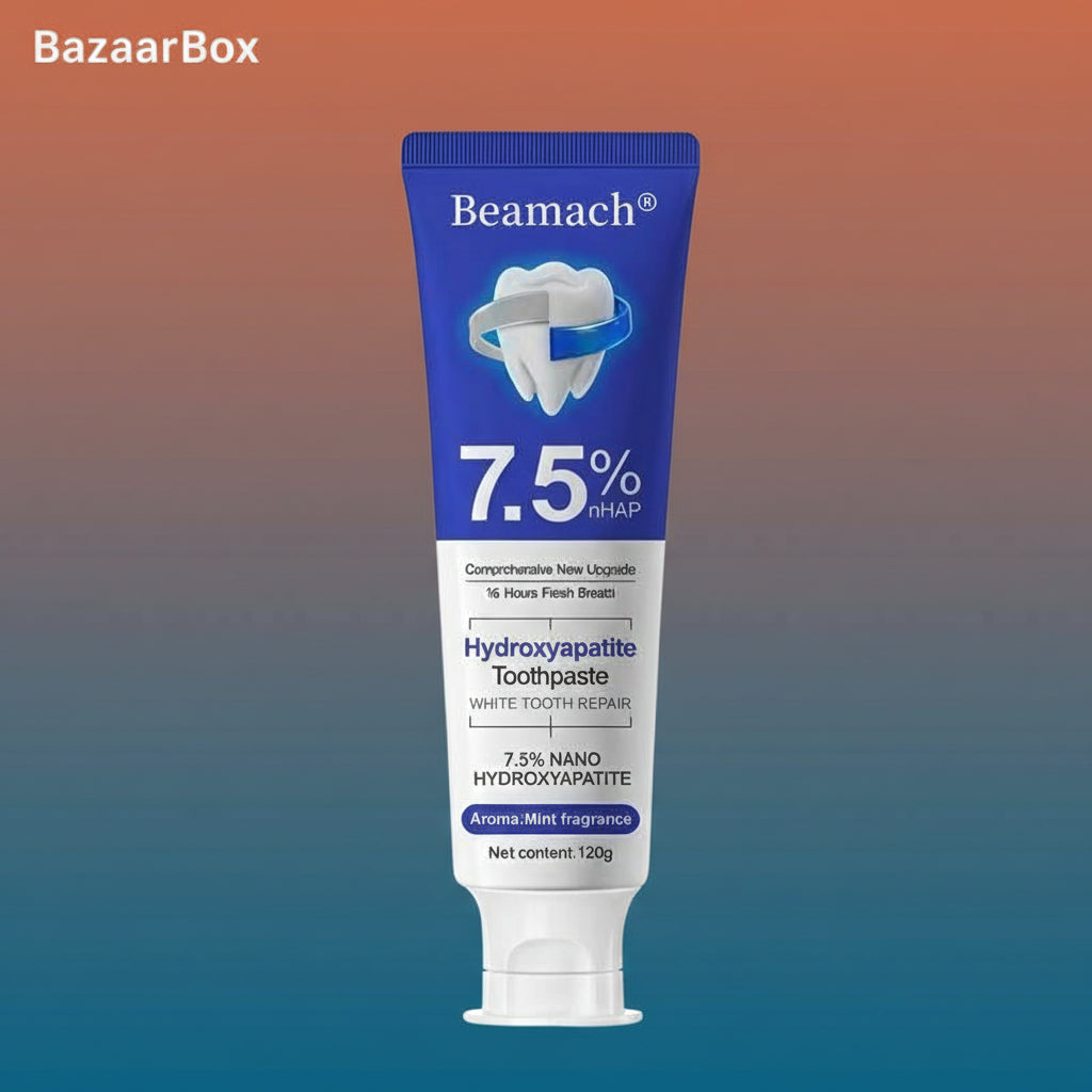 Beamach Hydroxyapatite Toothpaste 7.5% for Enamel Repair & Teeth Whitening Refreshing Flavor Fluoride-Free 4.23Oz Gentle Formula for Sensitive Teeth Care