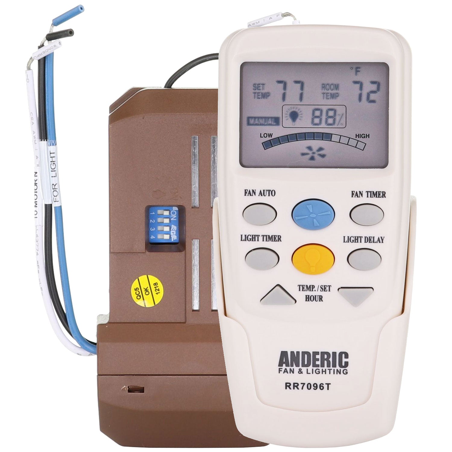 Hampton Bay 3-Speed Universal Ceiling Fan Thermostatic Remote Control Kit with LCD Display