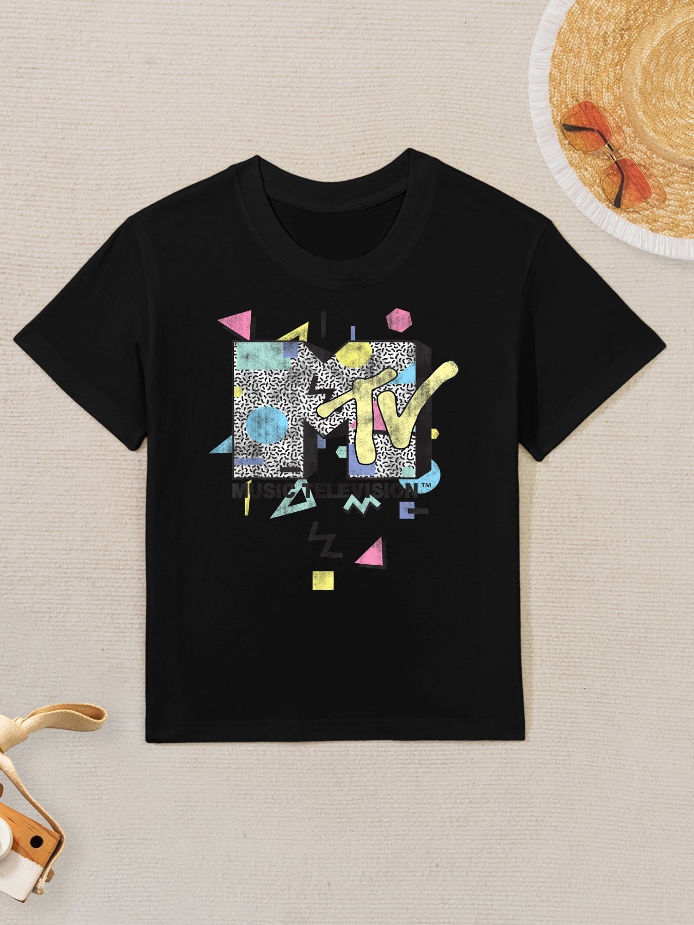 MTV Retro Shape Design Logo Graphic Kids T-Shirt