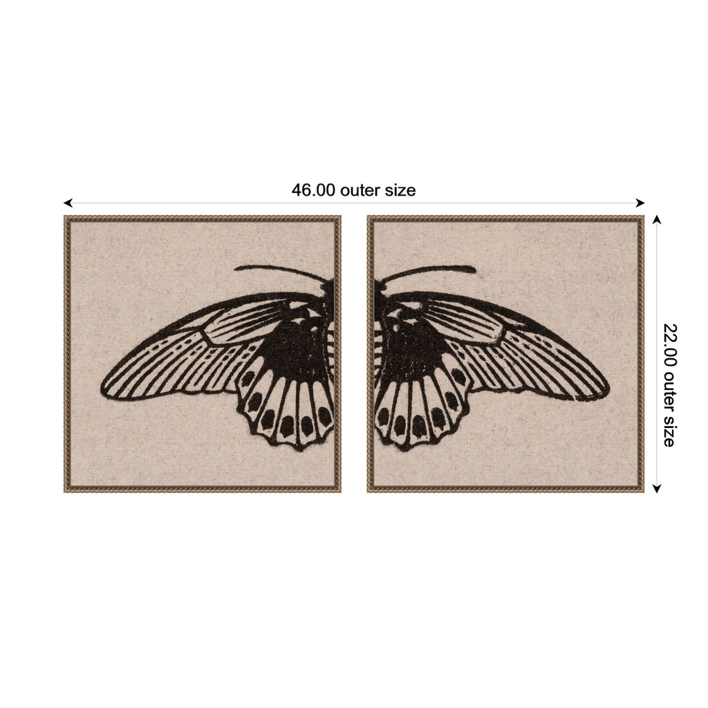Vlinder 1901 Julie de Graag No. 1 & No. 2 2 Piece Framed Canvas Wall Art Set by Nostalgia Prints