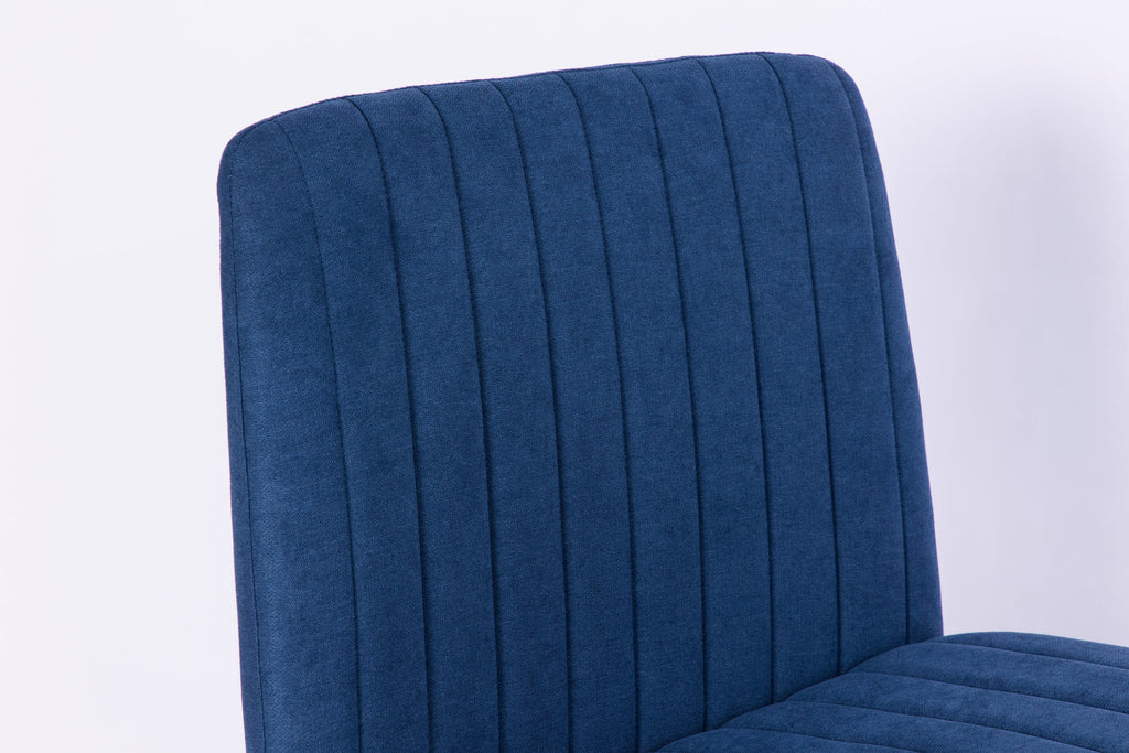 Swivel Office Chair Linen Blue Criss Cross Memory Foam 360 Degree 25.2 In