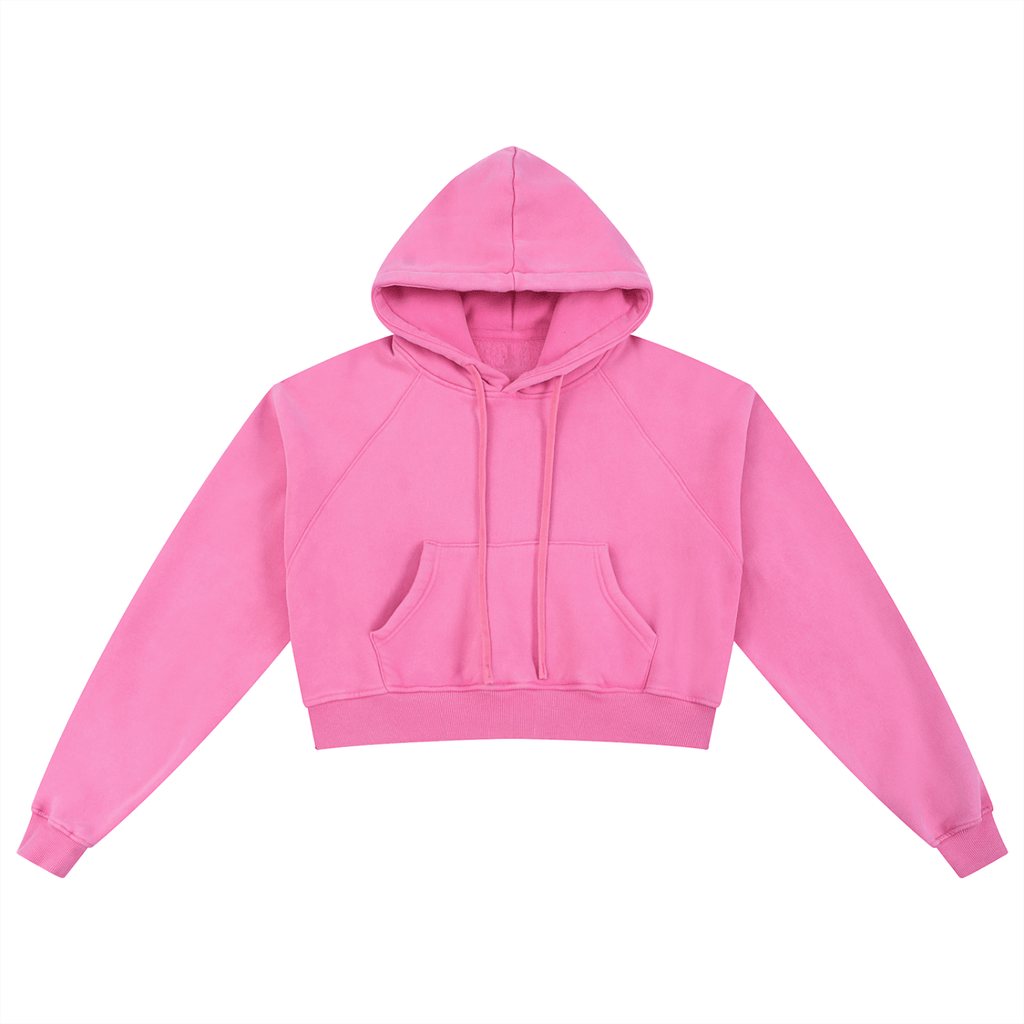 Basic B Grunge Wash Cropped Hoodie