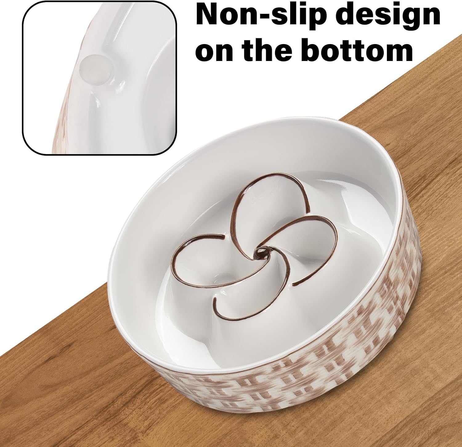 Ceramic Slow Feeder Dog Bowl Slow Feeder Dog Bowl For Medium Large Anti-Choking Slow Eating Dog Bowl Non Slip Dog Bowl Slow Feeder