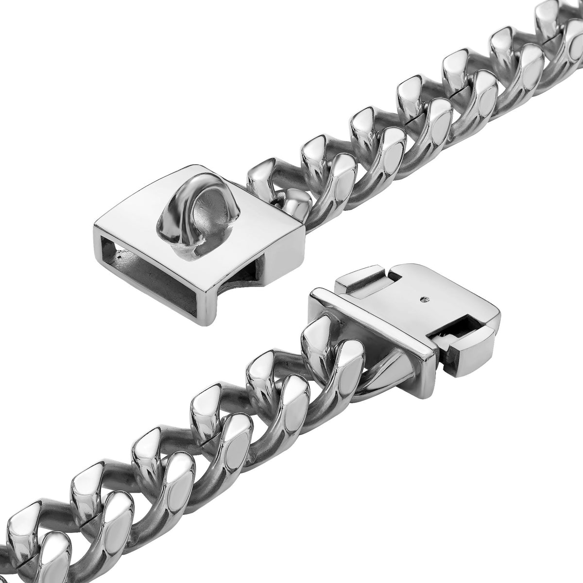 Stainless Steel Gold And Silver Buckle Pet Dog Necklace Collar