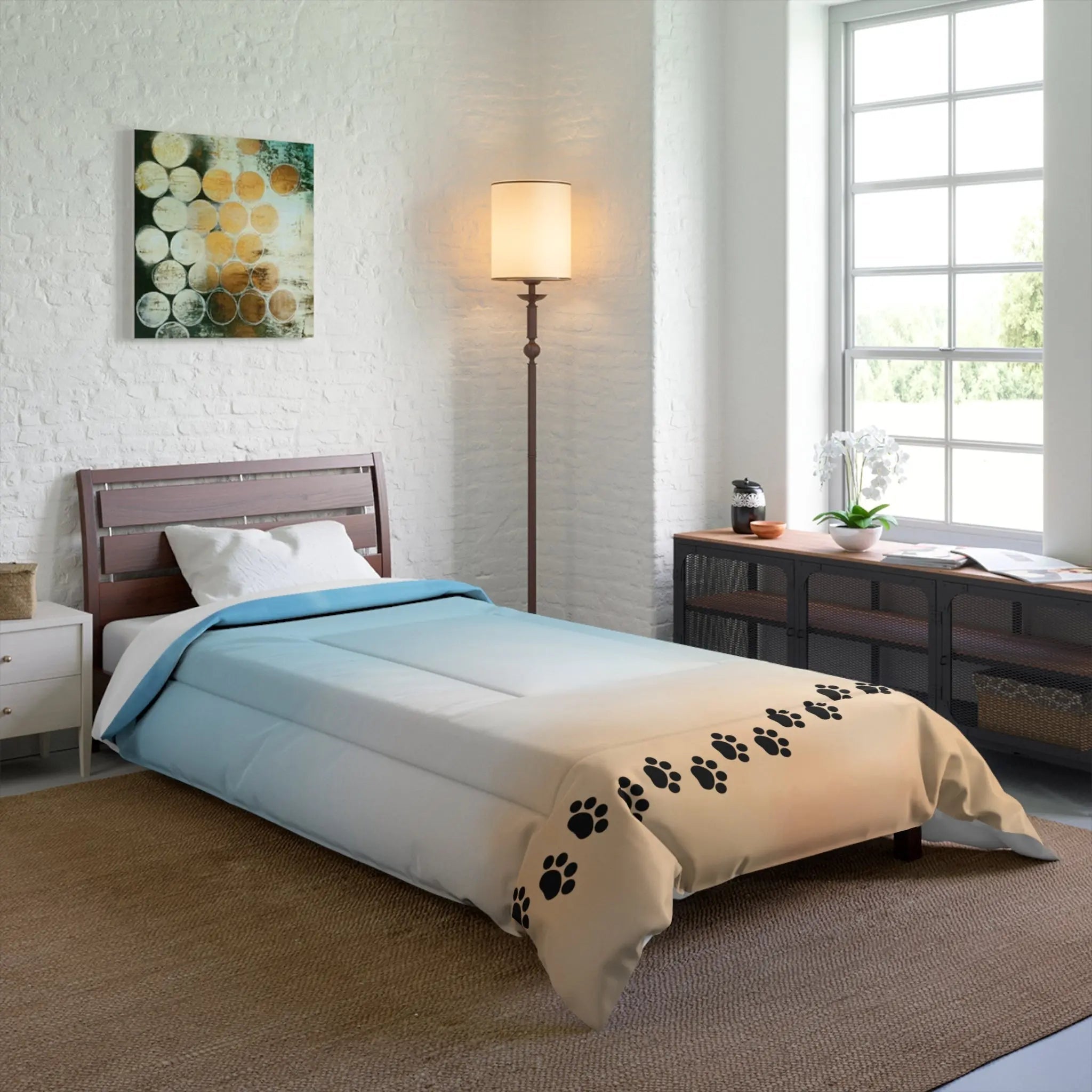 Beach Paw Print Comforter - Cozy Pet Lover Bedding