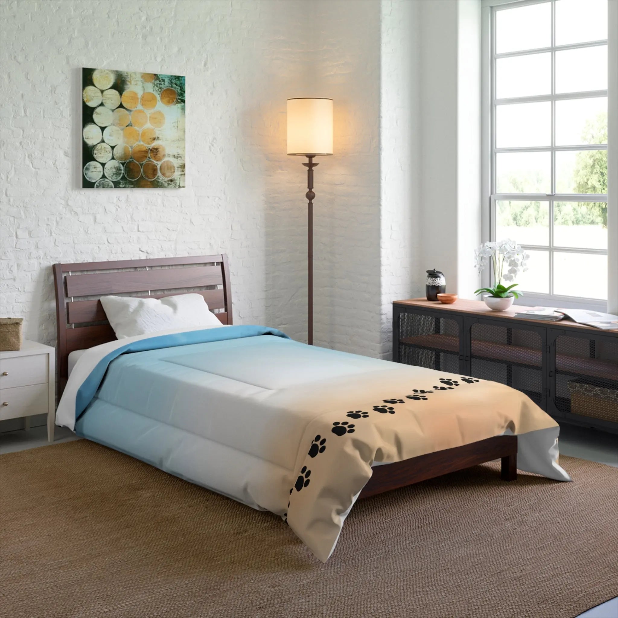 Beach Paw Print Comforter - Cozy Pet Lover Bedding