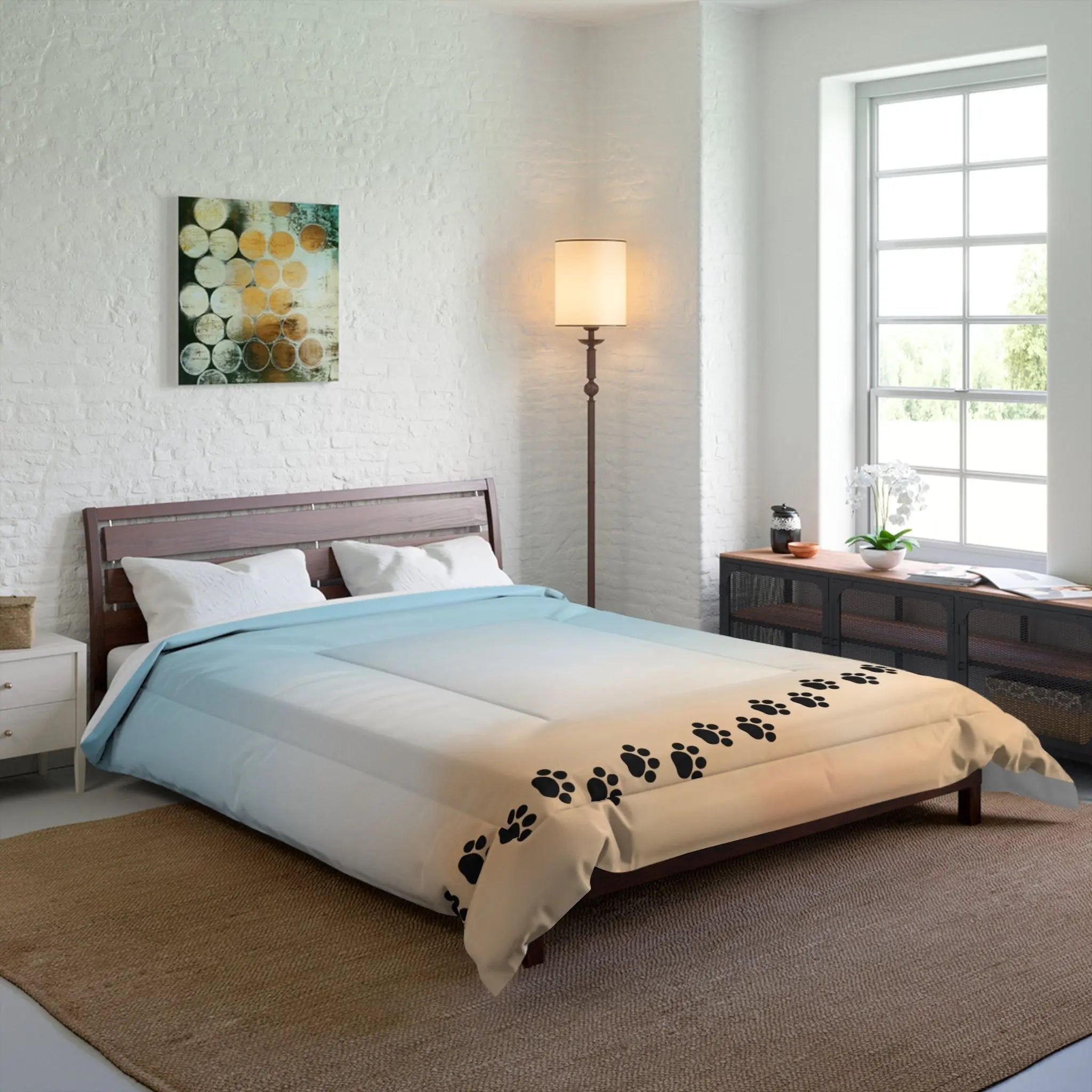 Beach Paw Print Comforter - Cozy Pet Lover Bedding