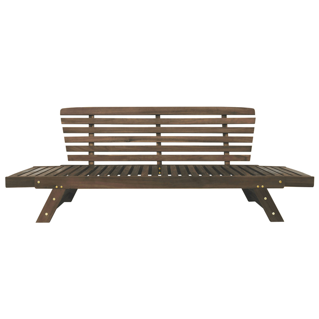 TOPMAX Outdoor Adjustable Patio Wooden Daybed Sofa Chaise Lounge with Cushions