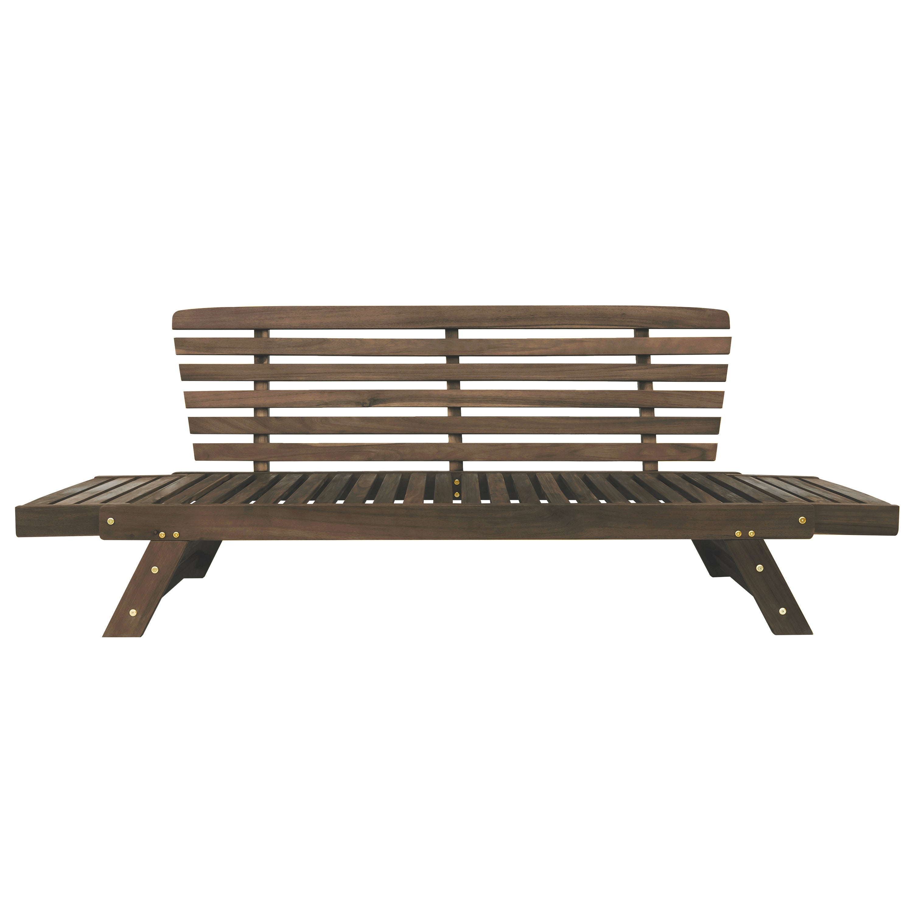 TOPMAX Outdoor Adjustable Patio Wooden Daybed Sofa Chaise Lounge with Cushions