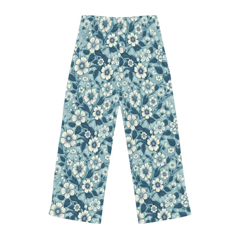 Blue Floral Pajama Pants - Soft Loungewear - DipaliZ