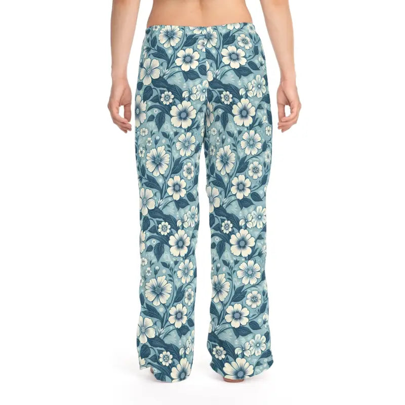 Blue Floral Pajama Pants - Soft Loungewear - DipaliZ