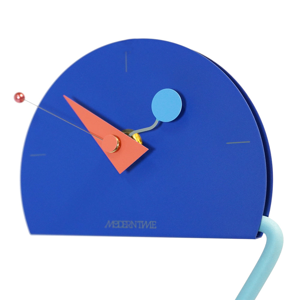 Peacock Desk Clock in Blue