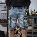 Men's Blue Denim Cargo Shorts