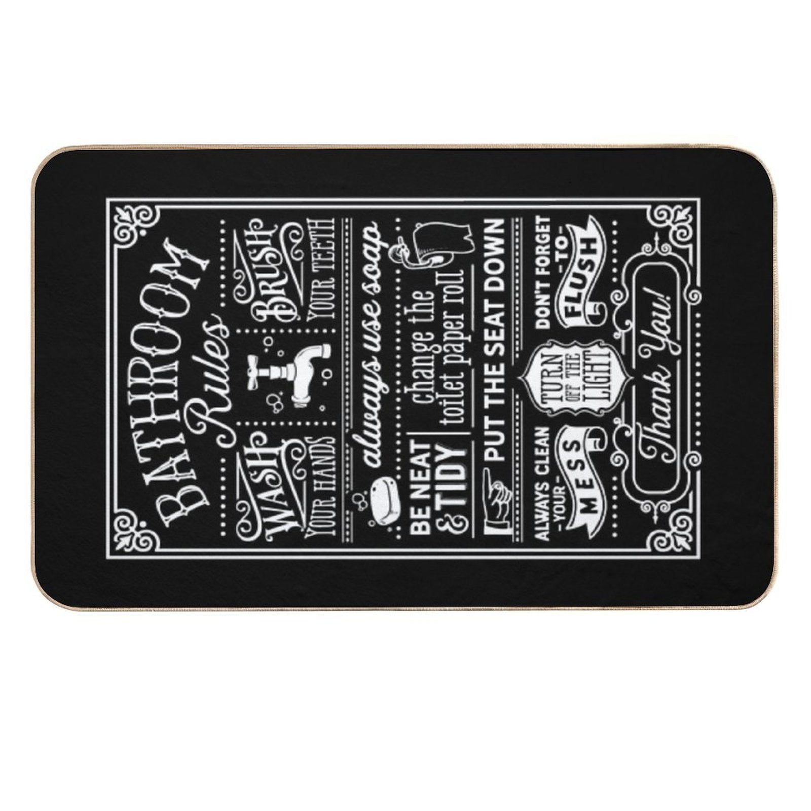 Bathroom Rules  Long-Lasting Bath Mat