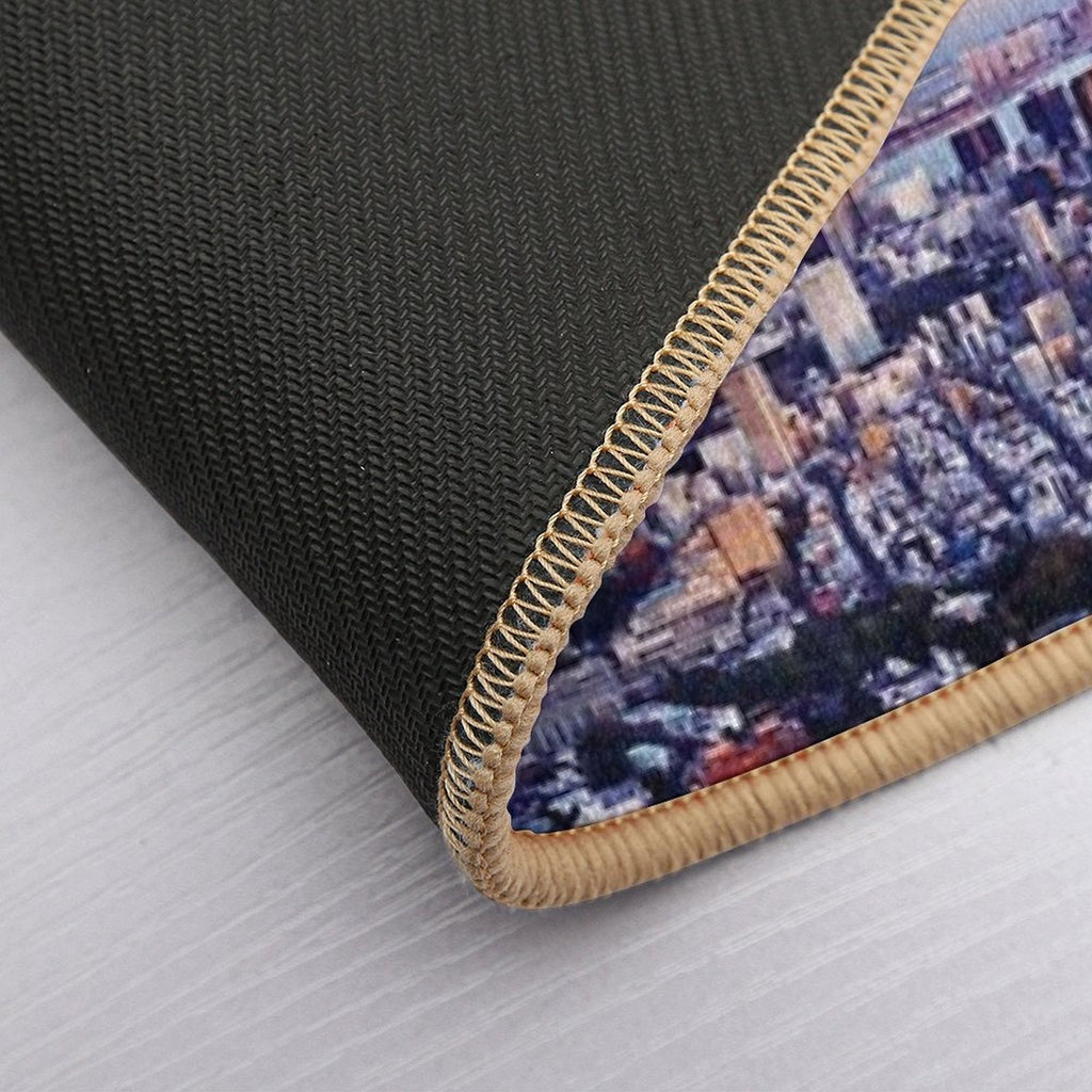 Tokyo Tower in Beautiful Aerial Scenery Tokyo City Under Vast Blue Sky Art Photo Print  Stain-Proof Bath Mat