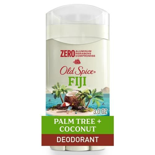 Old Spice Aluminum Free Deodorant For Men, 24/7 Lasting Freshness & Long Lasting Scent, 24/7 Sweat & Odor Protection, Fiji With Palm Tree + Coconut Scent, 3.0 Oz