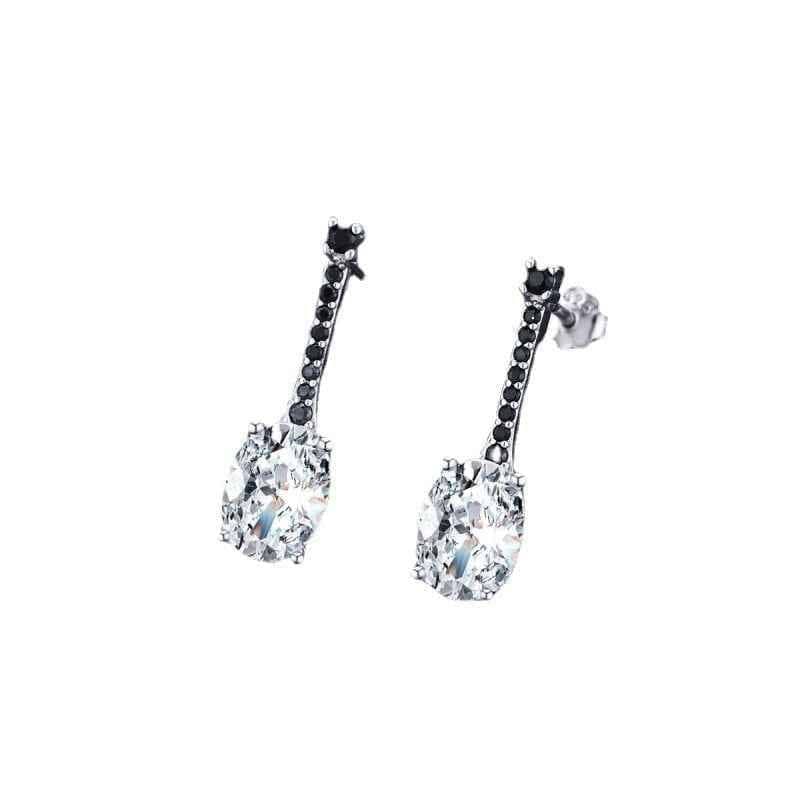 All-match Oval Zircon Earrings for Fashion Lovers - Copper-plated Style