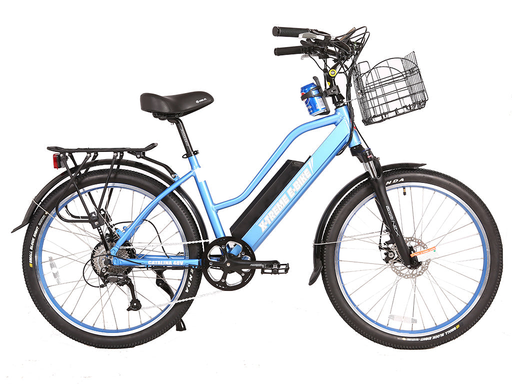 X-Treme Catalina Beach Cruiser - Electric Bicycle - 48 Volt - Step-Through Frame Long Range - Comfort Bike