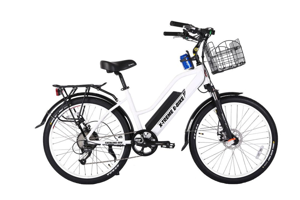 X-Treme Catalina Beach Cruiser - Electric Bicycle - 48 Volt - Step-Through Frame Long Range - Comfort Bike