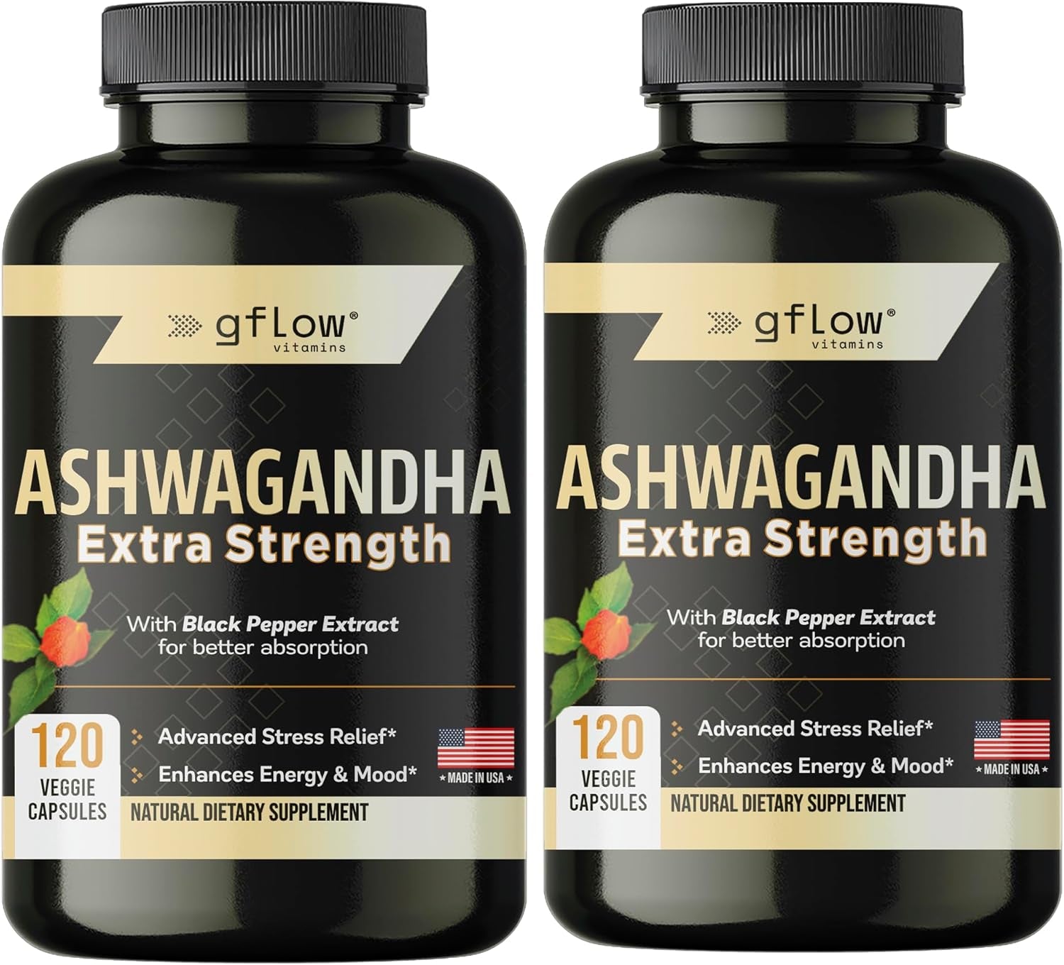 Ashwagandha Supplements for Women and Men | Sleep, Mood and Energy Support | Extra Strength, Vegan Friendly, Non-Gmo, Made in USA