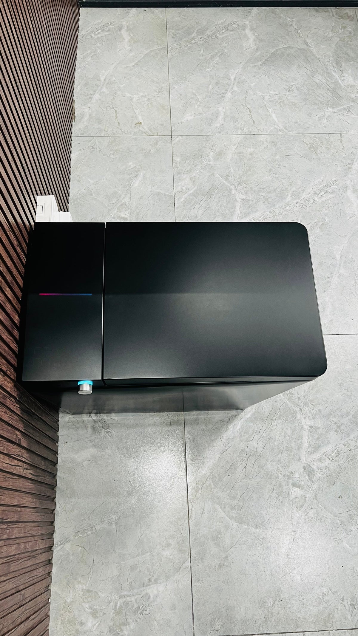 Black Square Smart Toilet with Built-in Tank for Bathroom