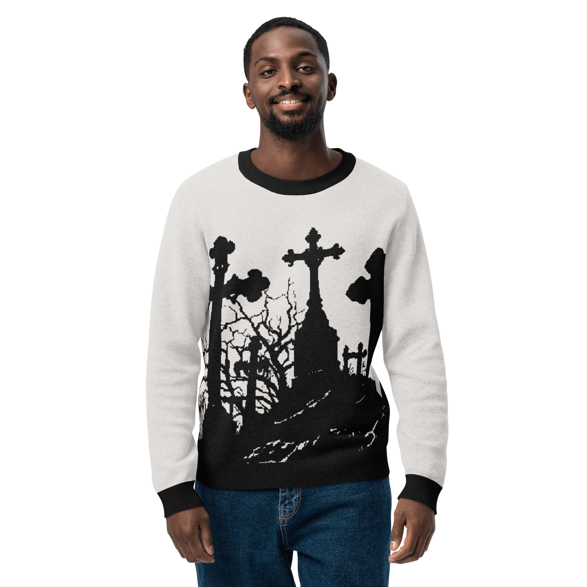 Cemetery Ash Knit Crew Neck Sweater