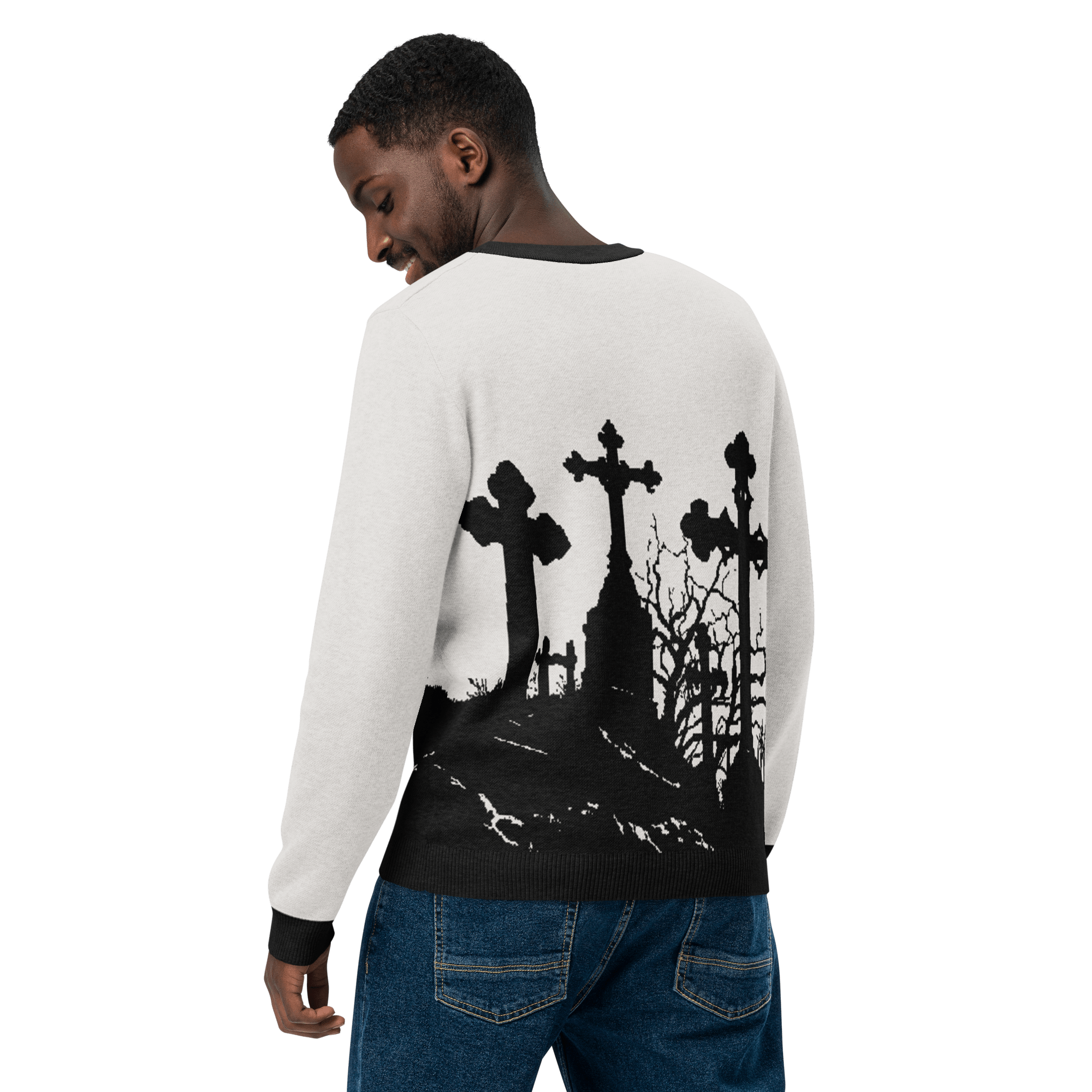 Cemetery Ash Knit Crew Neck Sweater